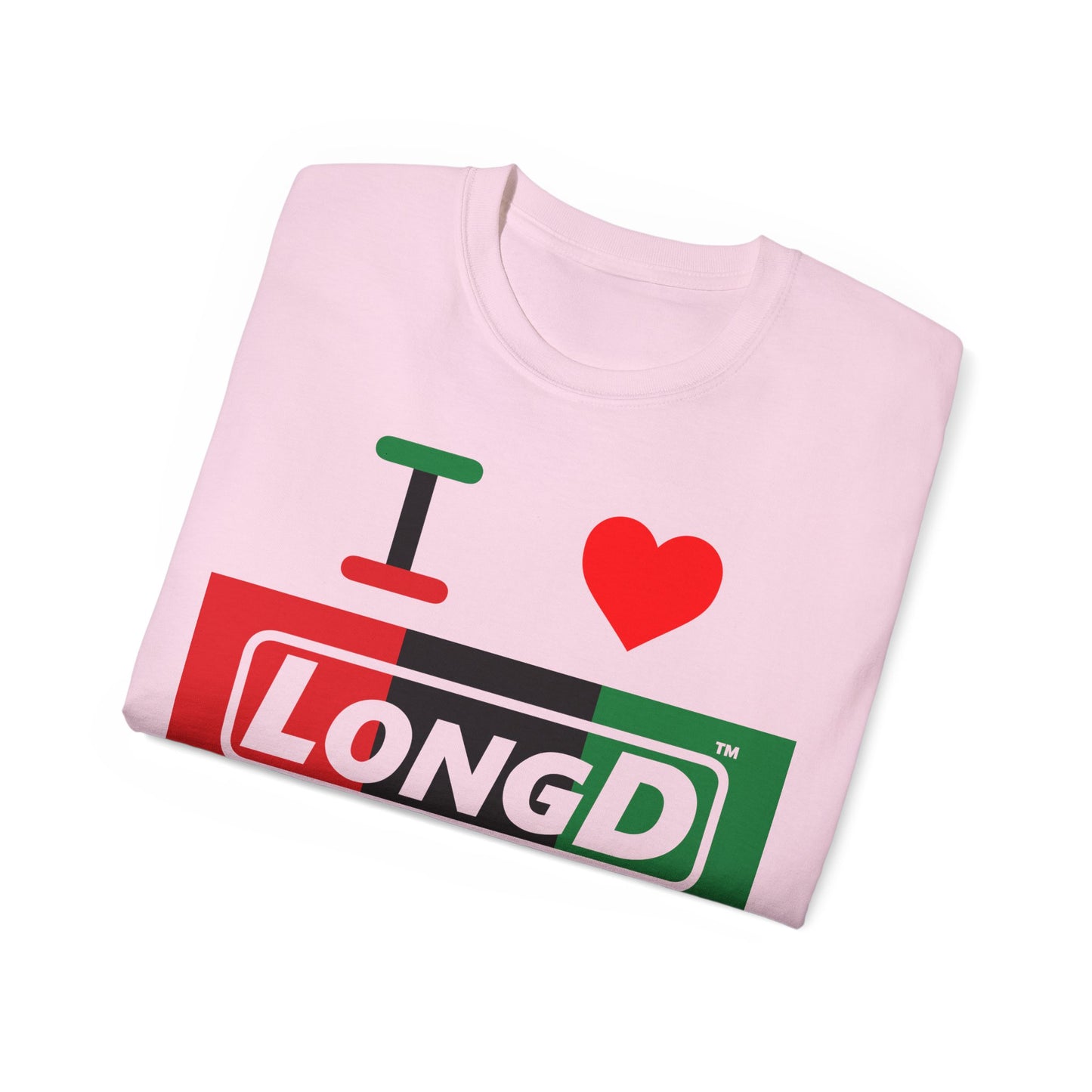 I Luv LongD® Logo Cotton Tee Juneteenth negative thirds text