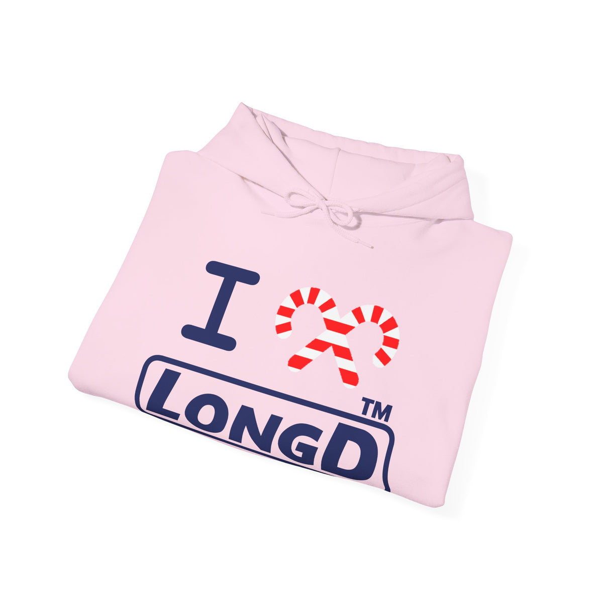 I candy cane LongD Tag-domain positive official basic navy front-back logo hoodie