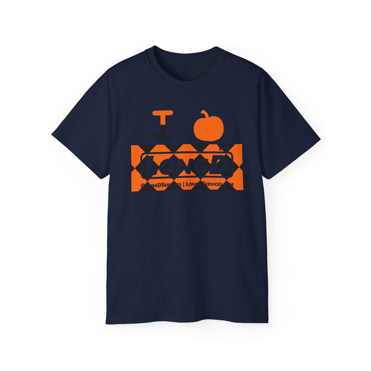 I pumpkin LongD Tag-domain negative argyle logo cotton tee