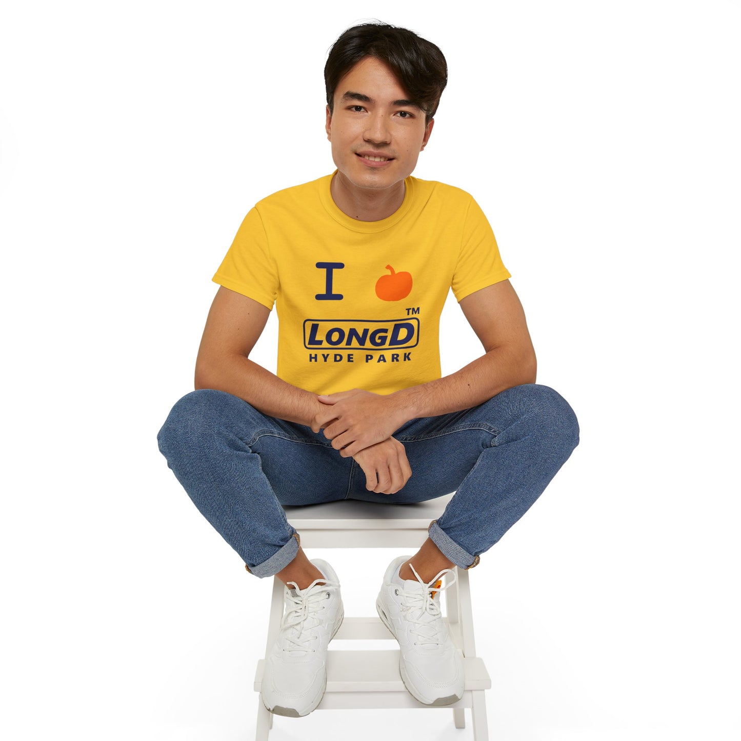 I Pumpkin LongD® Logo Cotton Tee positive blue basic Hyde Park logo