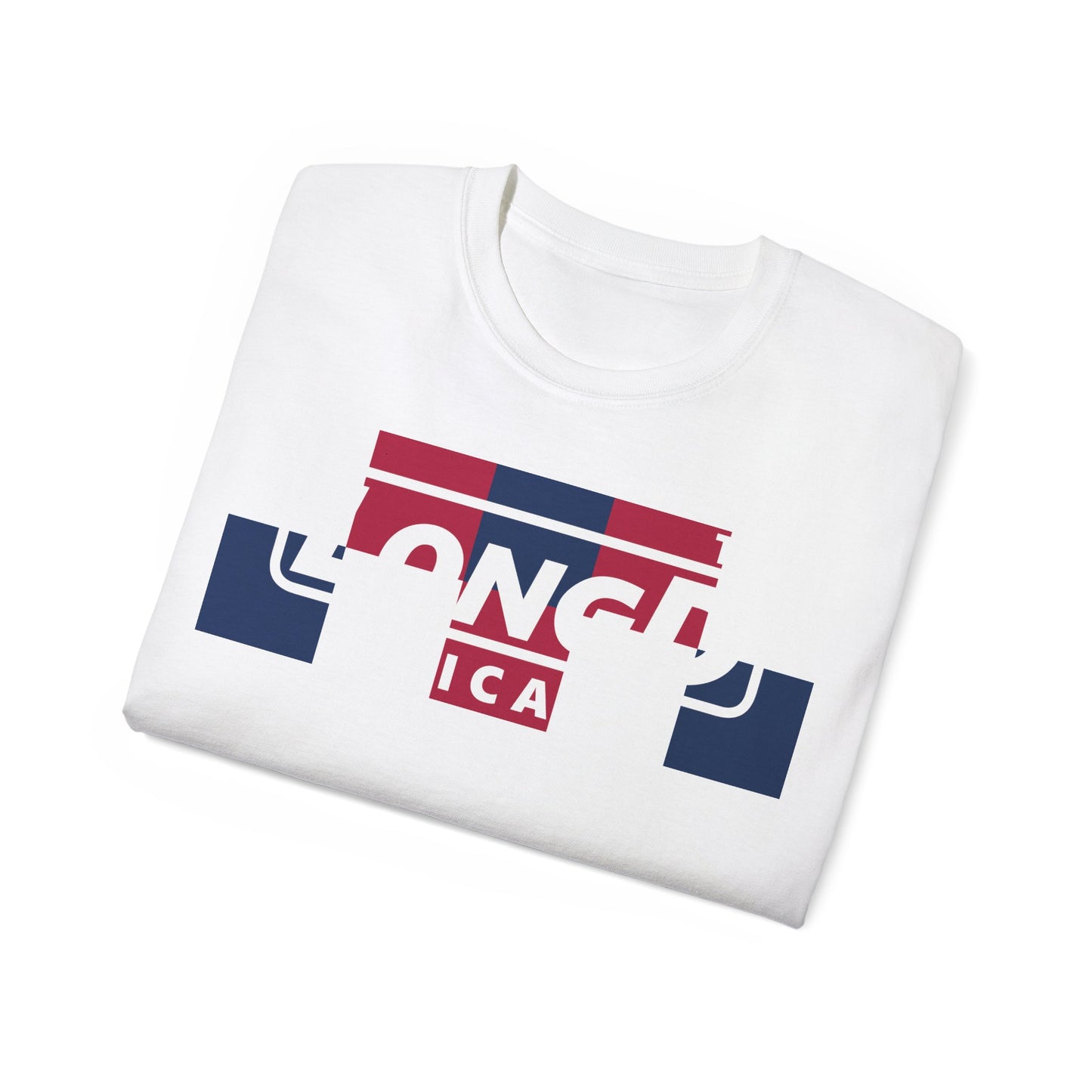 LongD negative 2x5 Chicago logo cotton tee (patriotic colors)