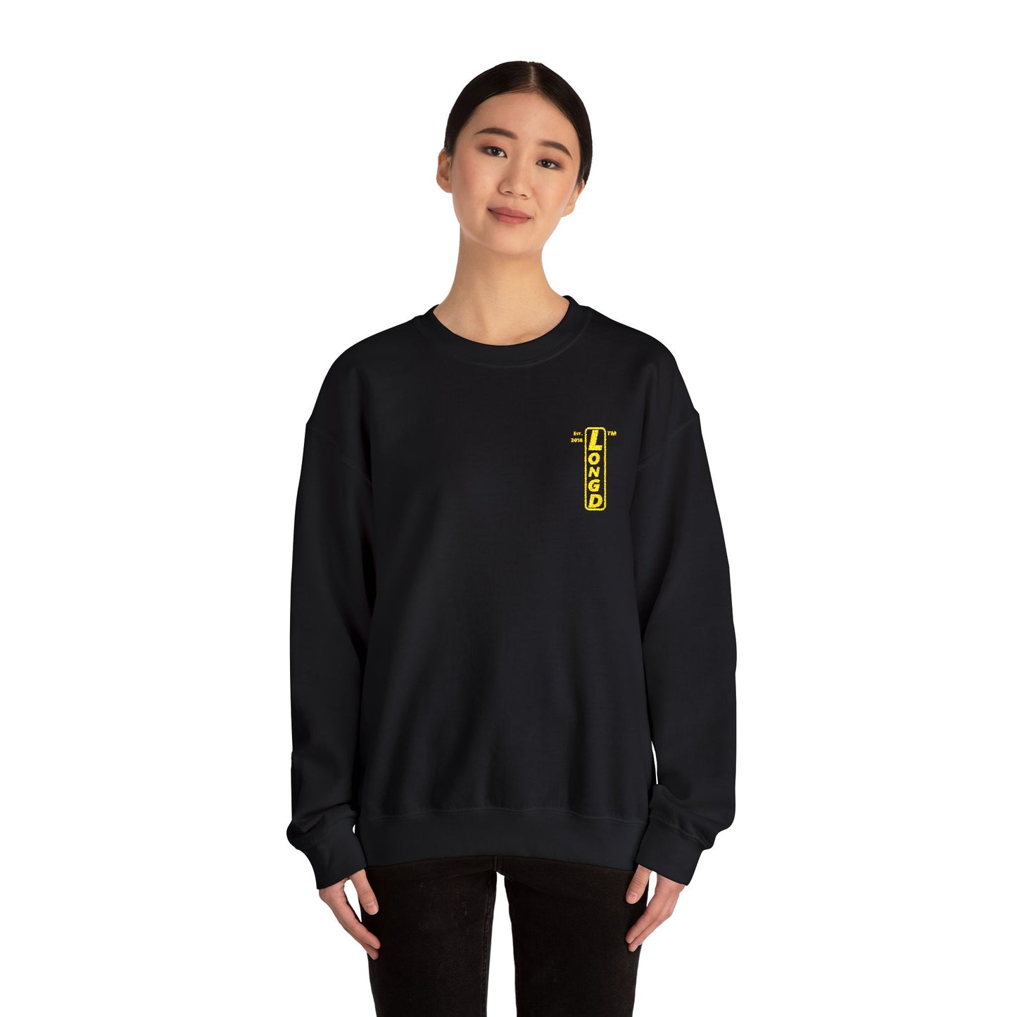 Embroidered Unisex Heavy Blend™ Crewneck Sweatshirt reverse basic logo upright