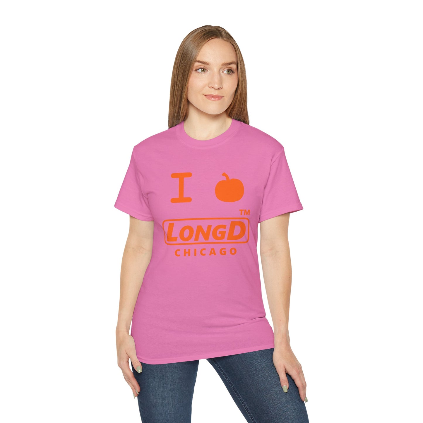 I Pumpkin LongD® Logo Cotton Tee positive orange basic Chicago logo
