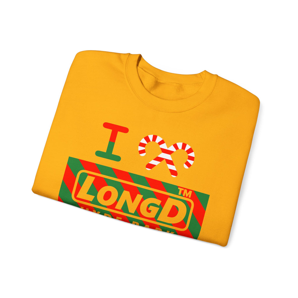 I candy cane LongD Hyde Park negative 12-striped 4-print logo crewneck sweatshirt