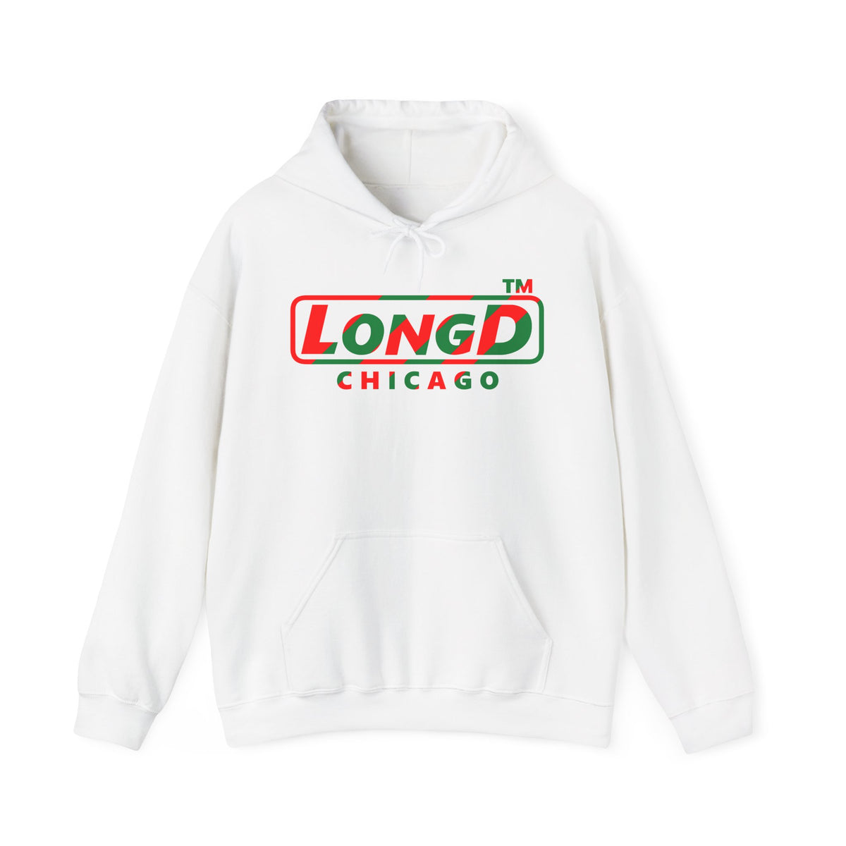 LongD Chicago positive pixel-weighted 6-striped logo (Xmas colors) hoodie