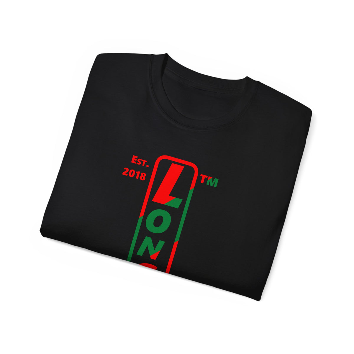 LongD Hyde Park positive upright pixel-weighted 4-striped logo (Xmas colors) cotton tee