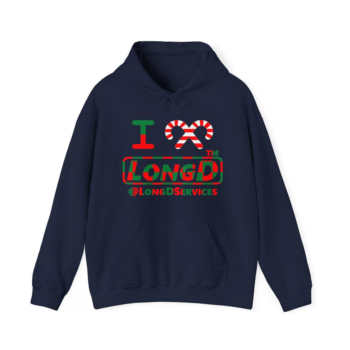 I candy cane LongD Tag positive checkered logo hoodie