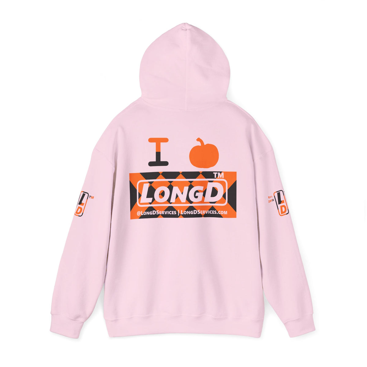 I pumpkin LongD Tag-domain negative stylized argyle 4-print logo hoodie