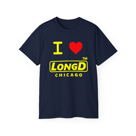 I Luv LongD® Logo Cotton Tee positive reverse basic Chicago logo