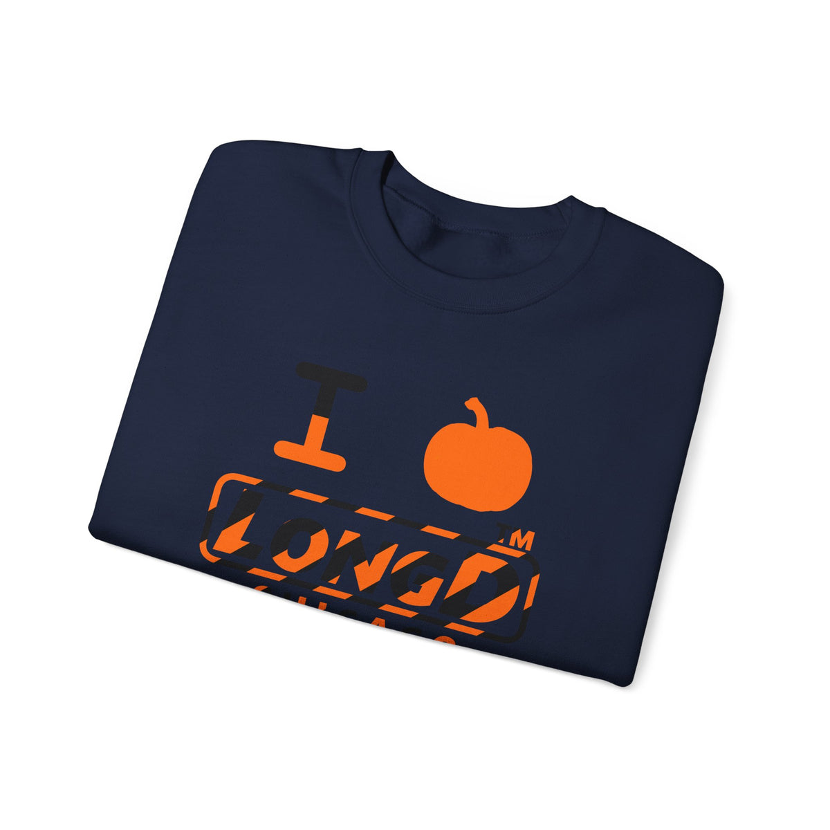 I pumpkin LongD Chicago positive 12-striped logo crewneck sweatshirt