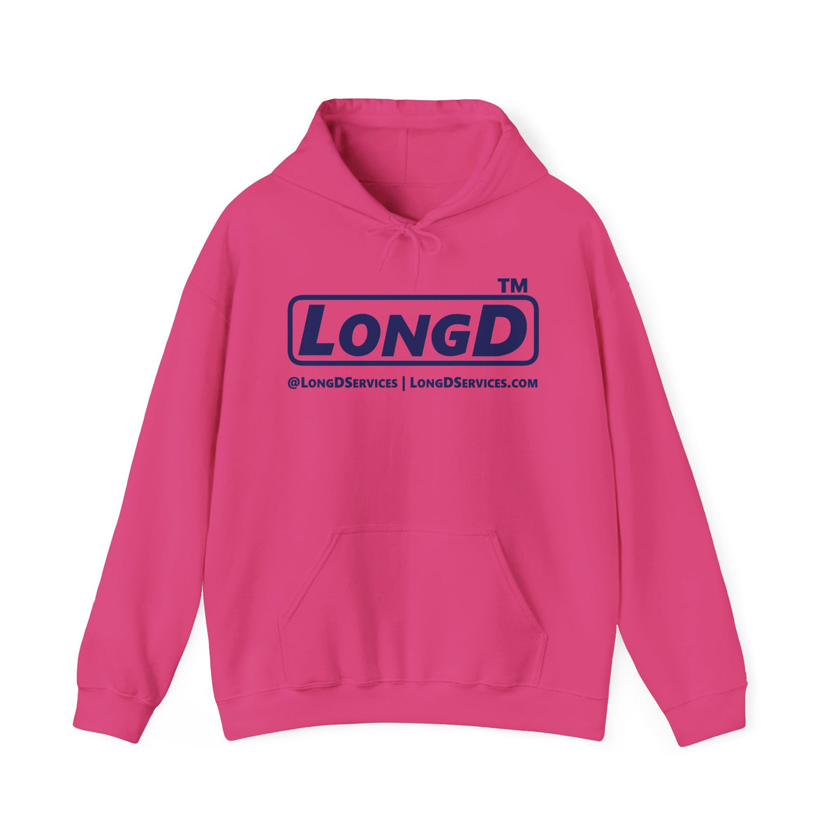 LongD Tag-domain positive official basic logo hoodie