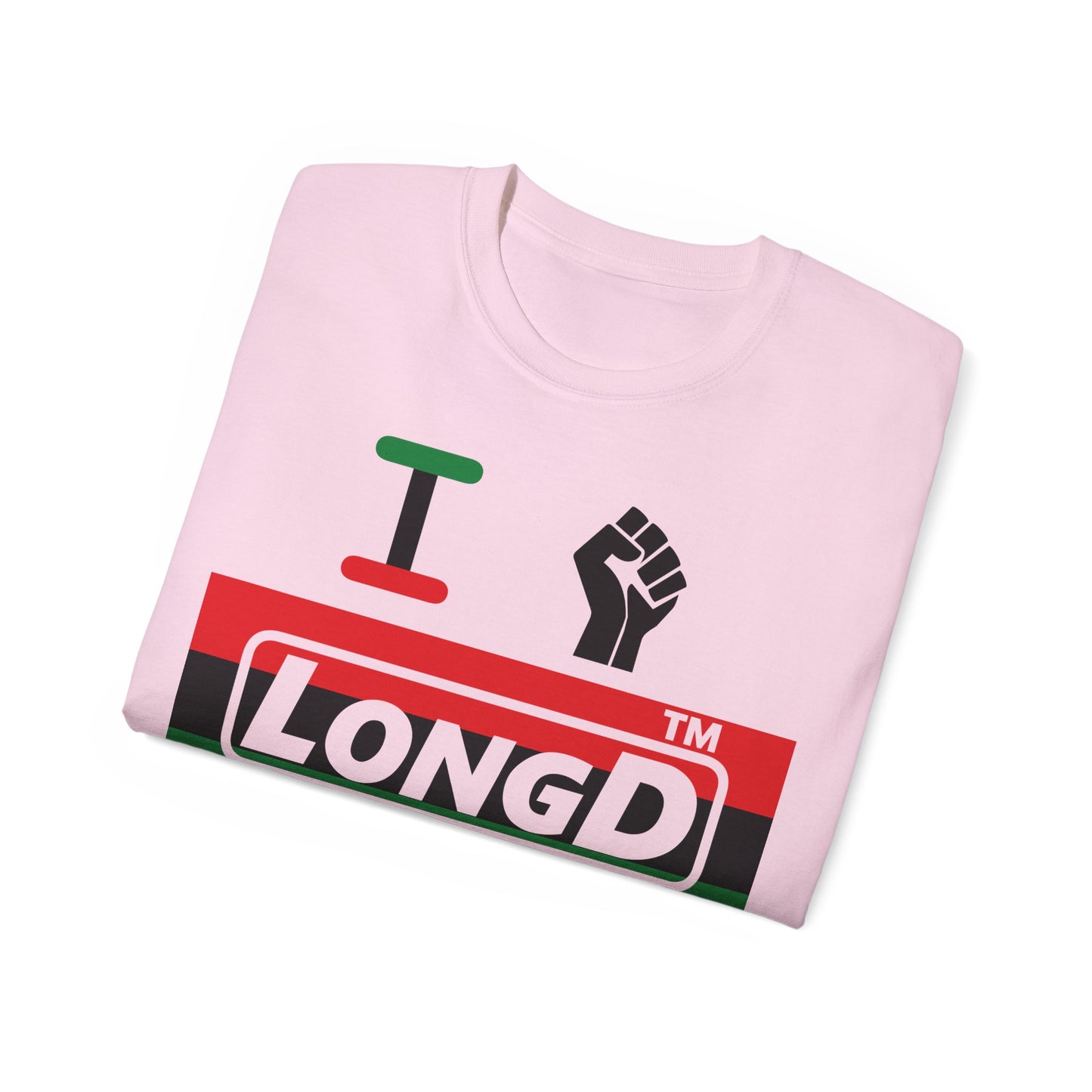 I fist LongD negative horizontal 3-striped Hyde Park logo cotton tee