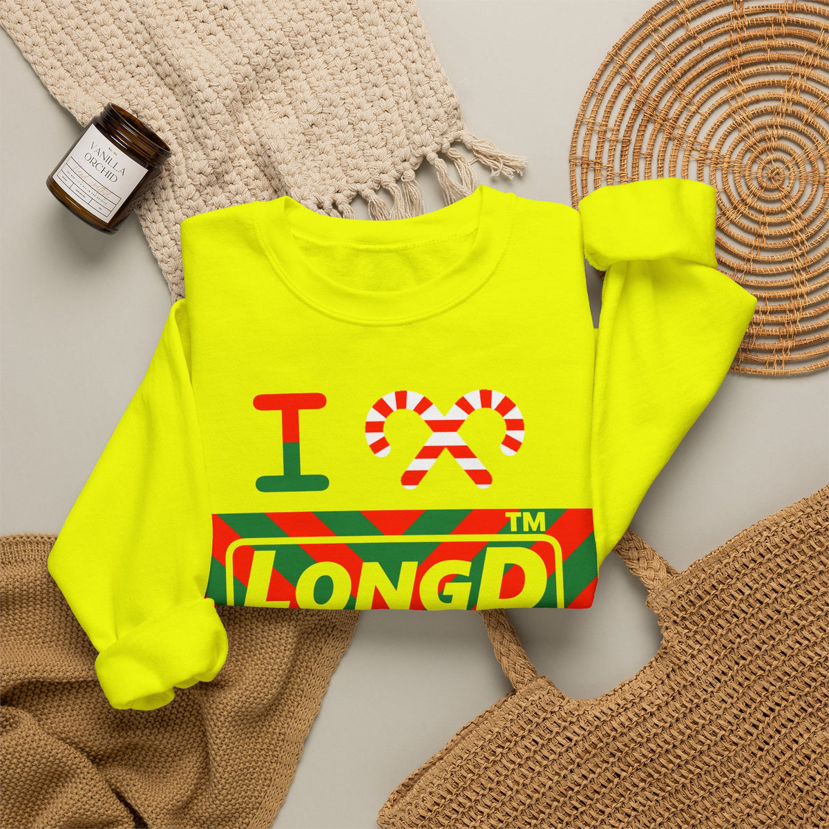 I candy cane LongD Hyde Park negative downward chevron logo crewneck sweatshirt