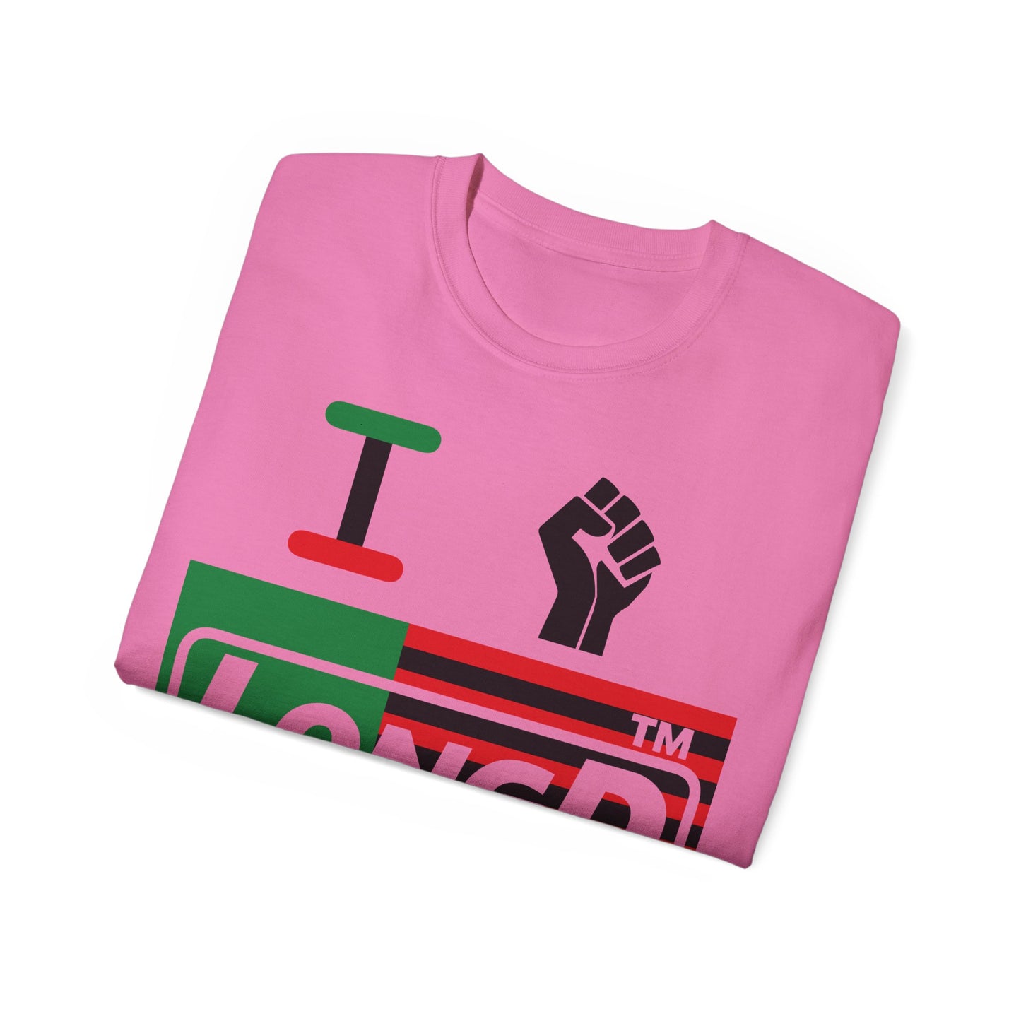 I fist LongD negative flag tag logo cotton tee