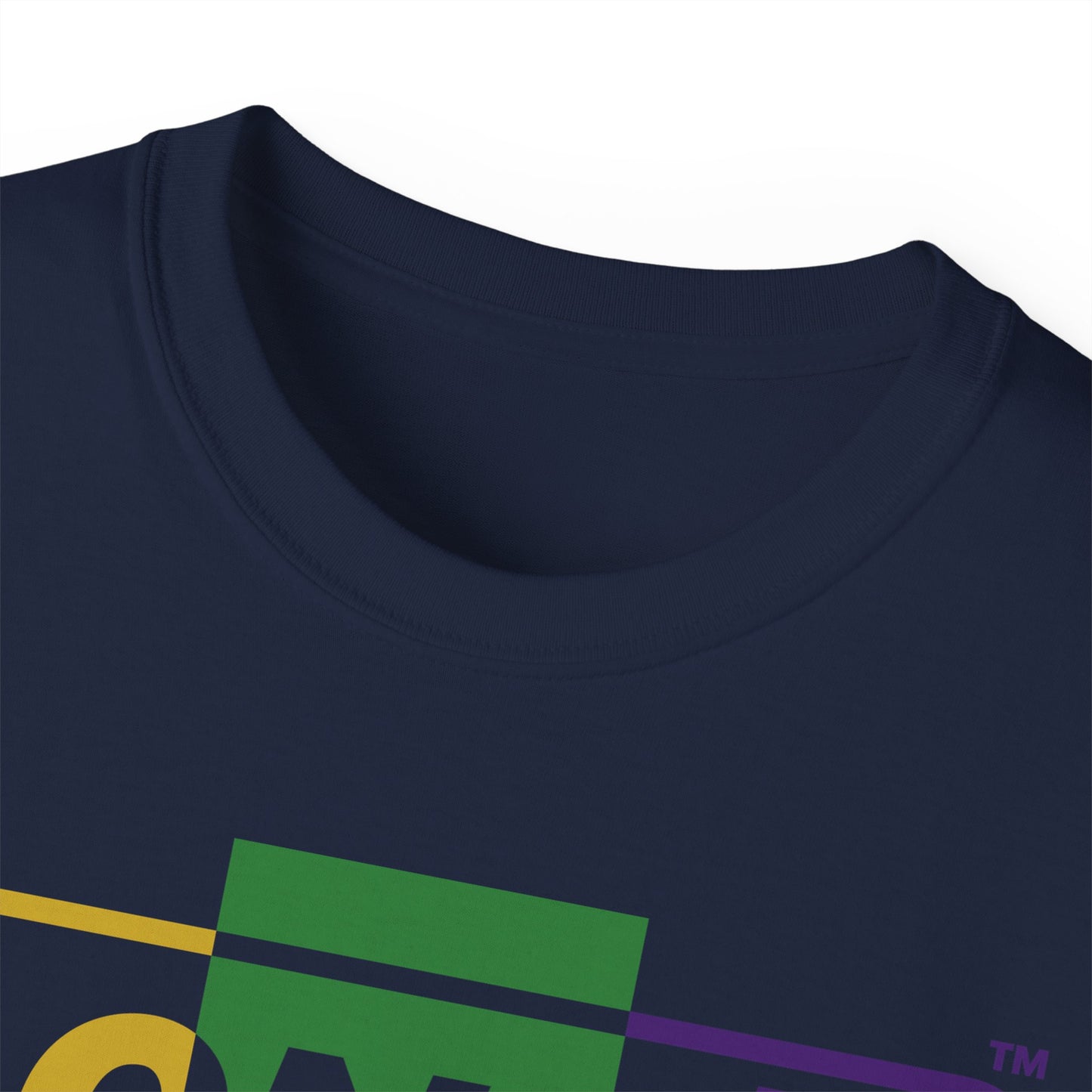 LongD® Logo Cotton Tee (verigated Mardi Gras colored text)