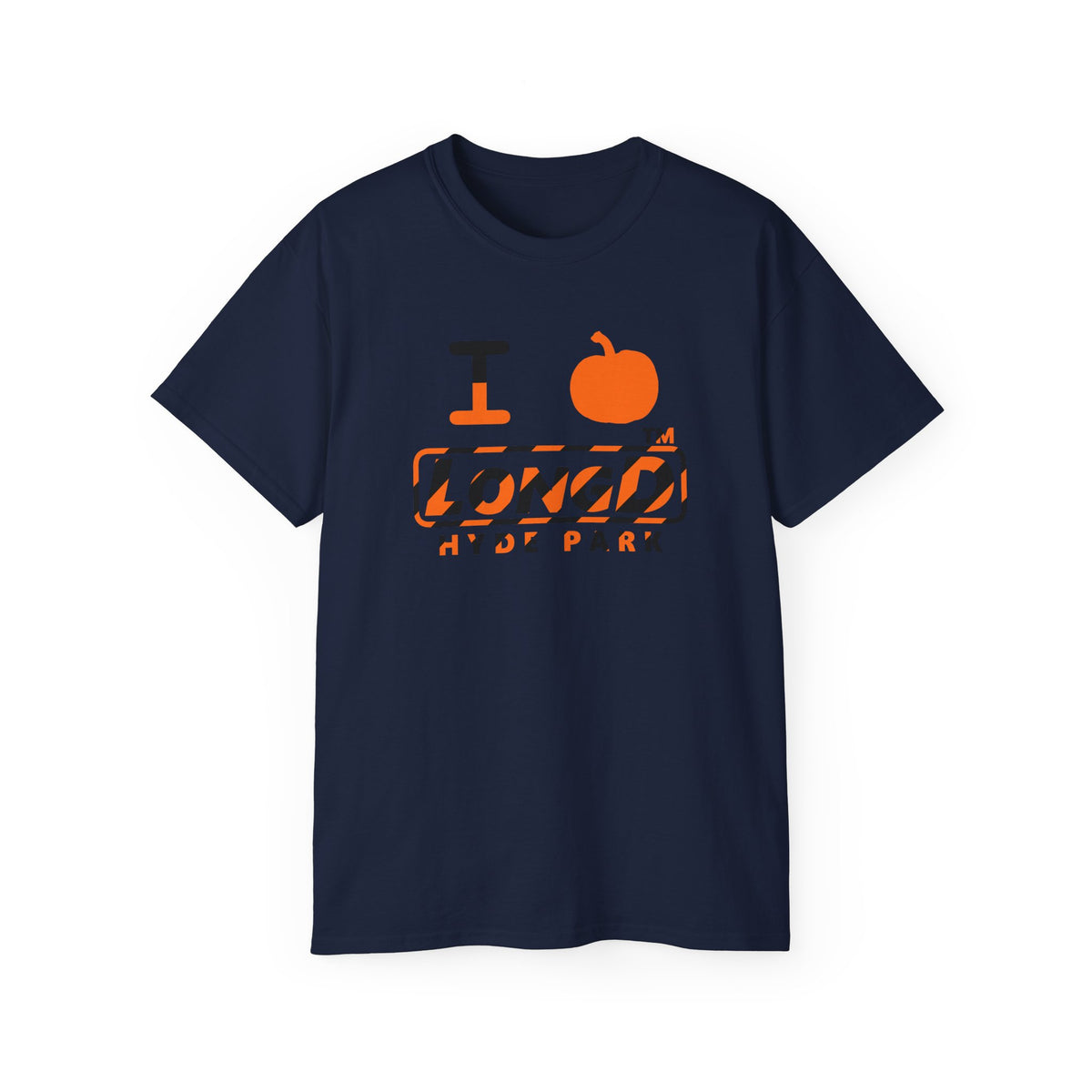 I pumpkin LongD Hyde Park positive 12-striped logo cotton tee