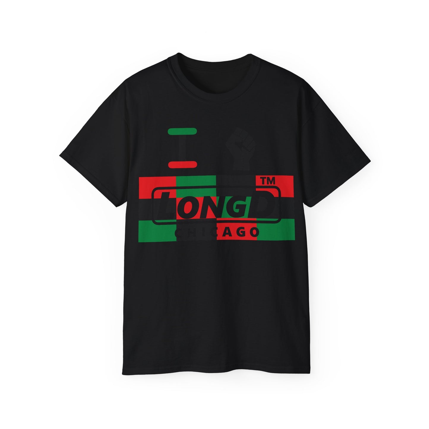 I fist LongD negative 3x4 Chicago logo cotton tee