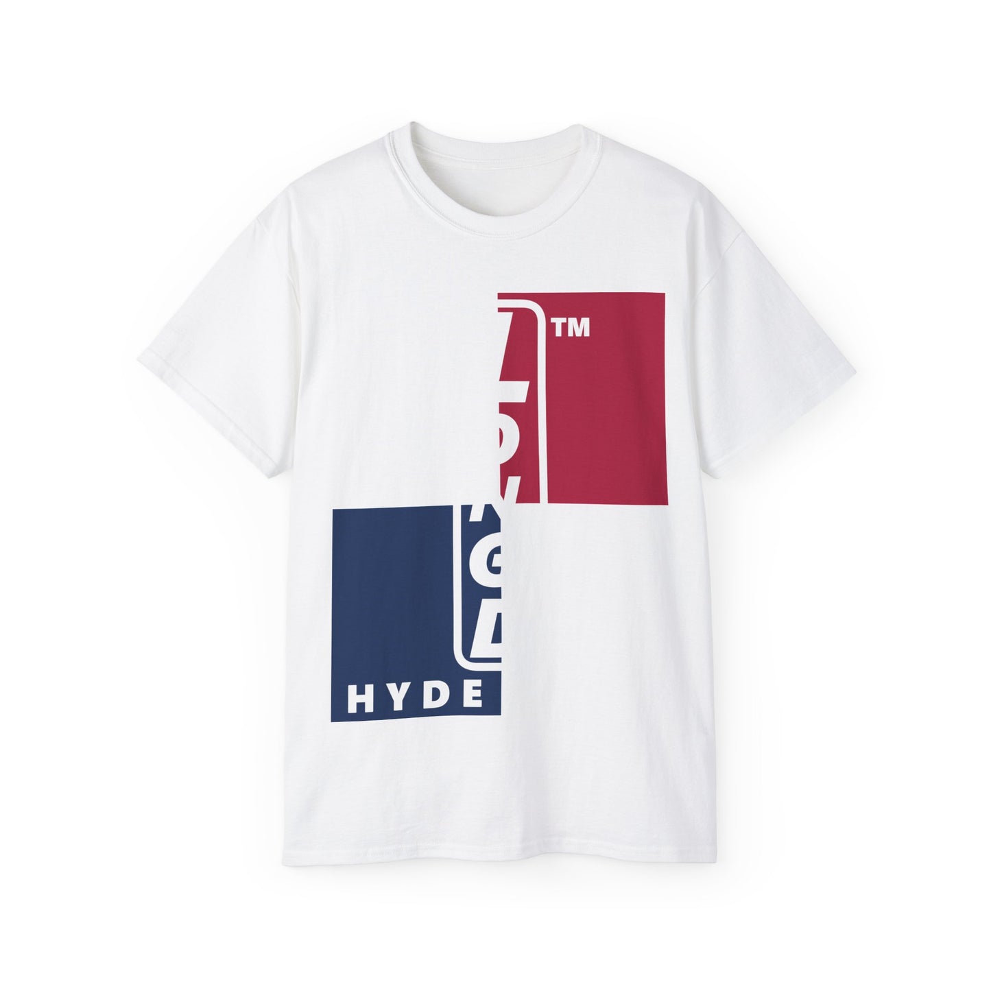 LongD cotton tee negative quarters Hyde Park upright logo (Patriotic colors)