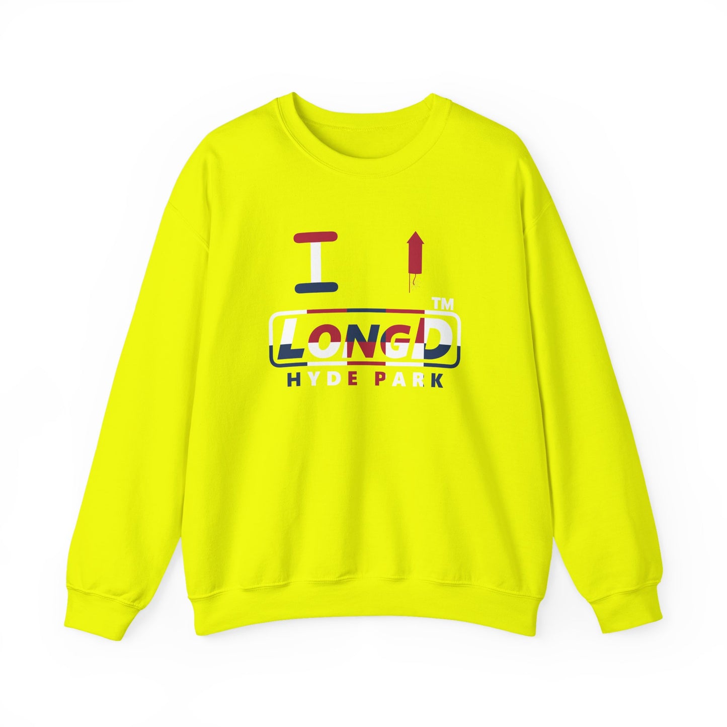 I firecracker LongD positive 2x5 Hyde Park logo crewneck sweatshirt