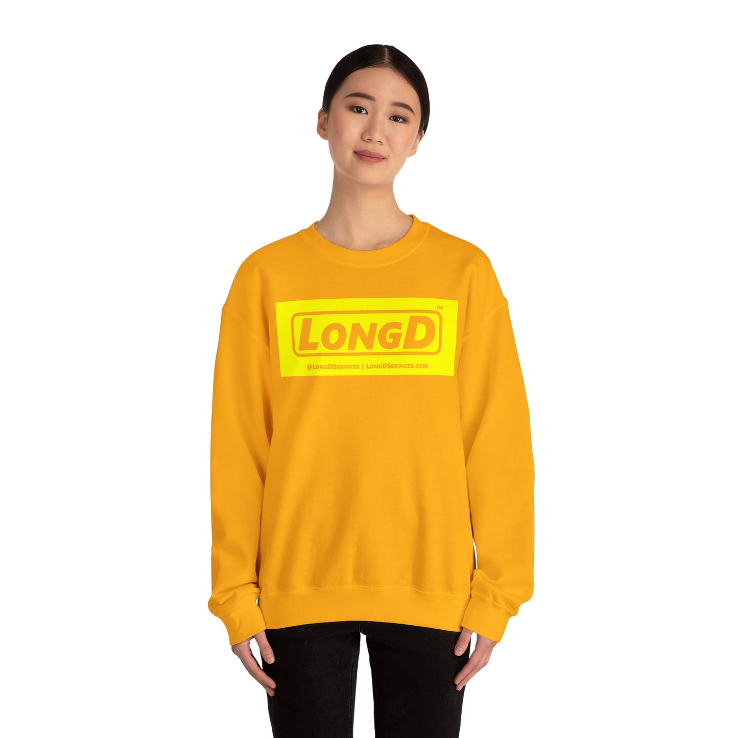 LongD negative reverse original logo crewneck sweatshirt