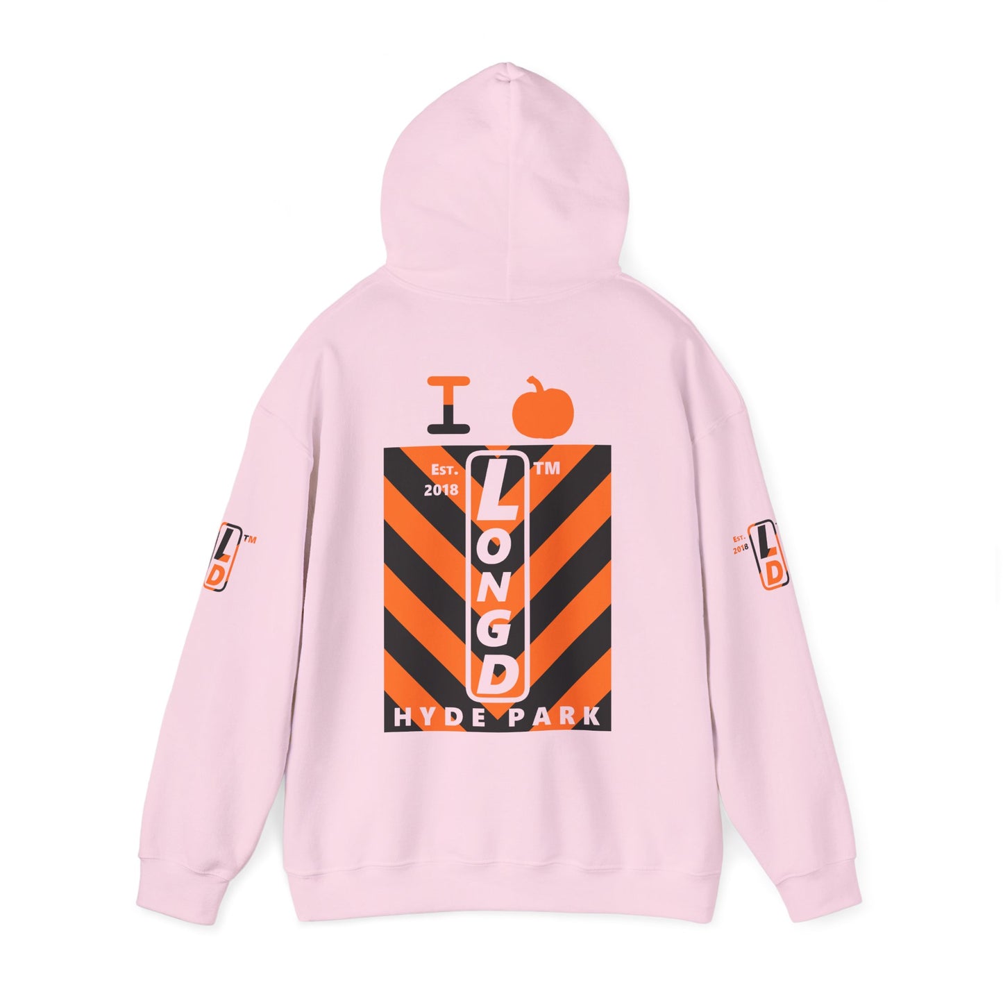 I pumpkin LongD Hyde Park negative upright downward chevron 4-print logo hoodie