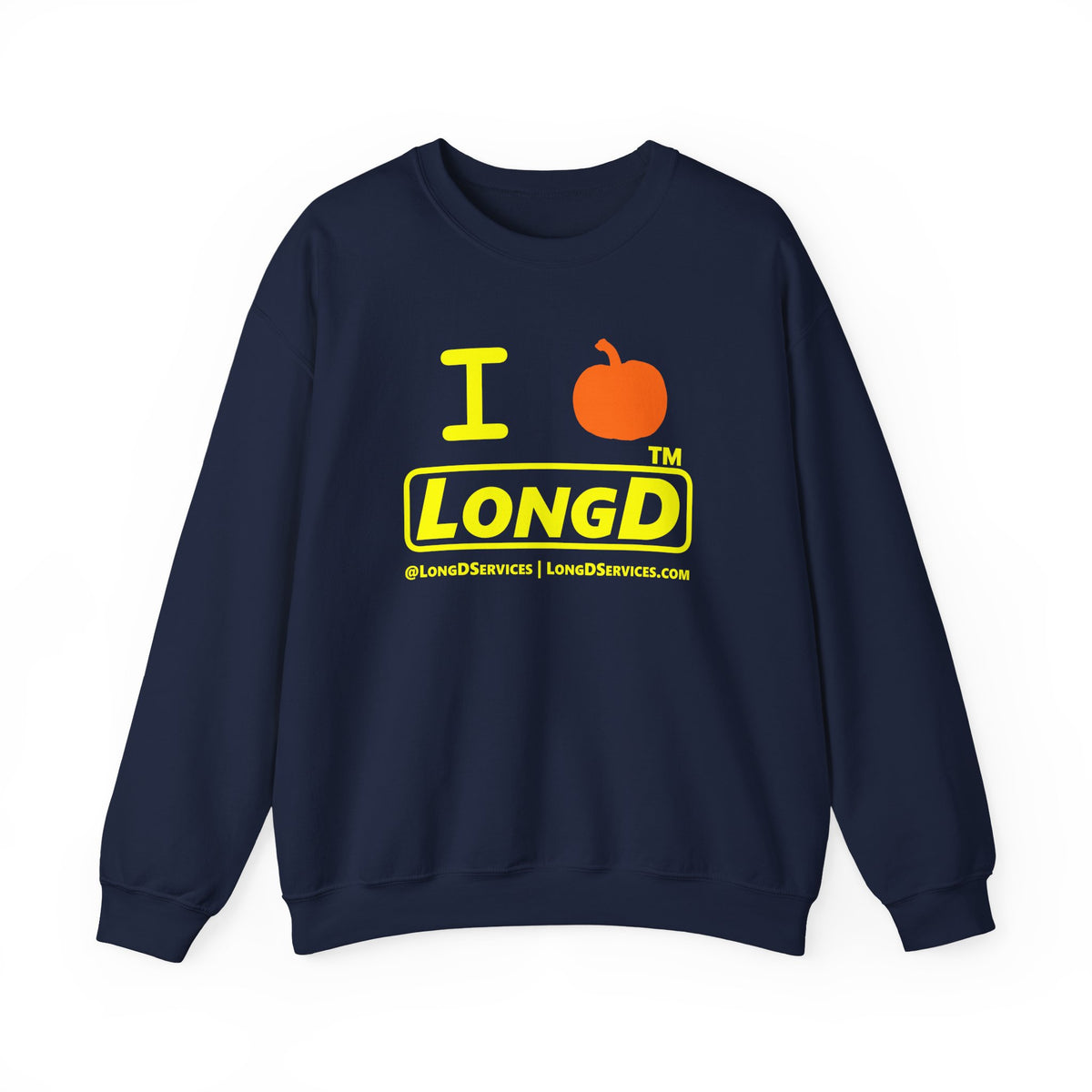 I pumpkin LongD Tag-domain positive alternate basic Yellow (FFFF00) logo crewneck sweatshirt