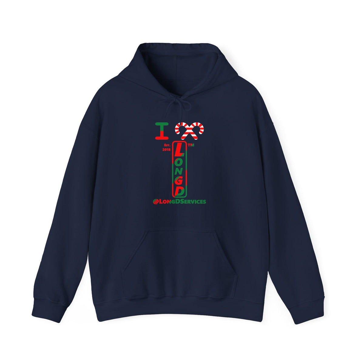 I candy cane LongD Tag positive upright pixel-weighted 4-striped logo hoodie
