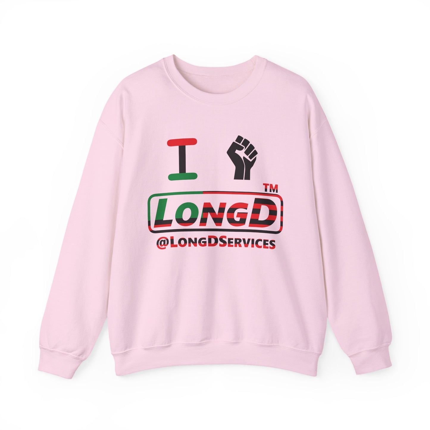 I fist LongD positive flag tag logo crewneck sweatshirt