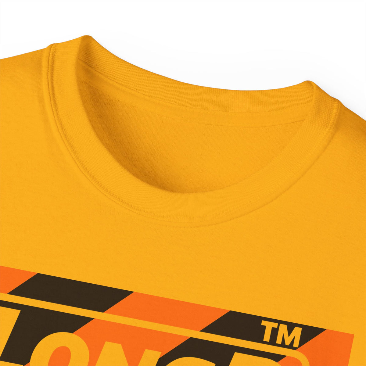 LongD Chicago negative diagonal 6-striped front-back logo (Halloween colors) cotton tee