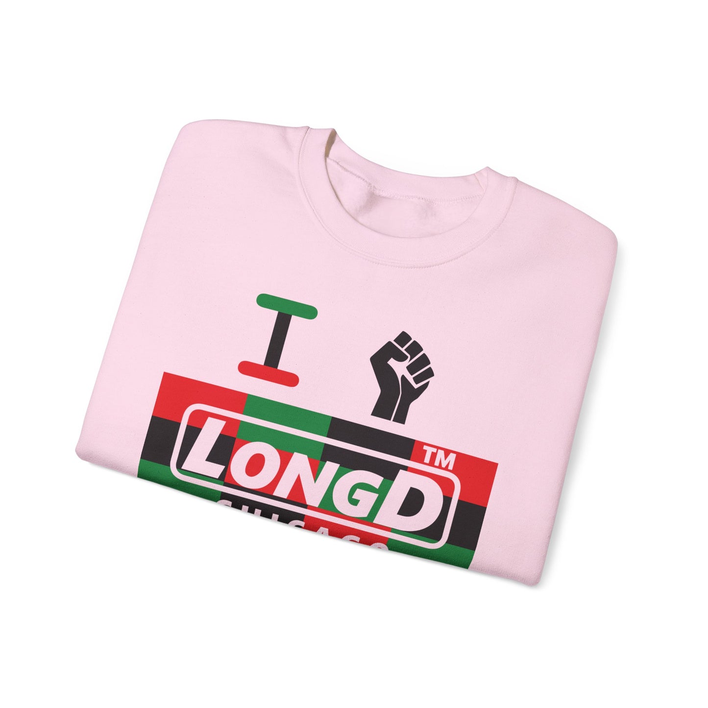 I fist LongD negative 3x4 Chicago logo crewneck sweatshirt