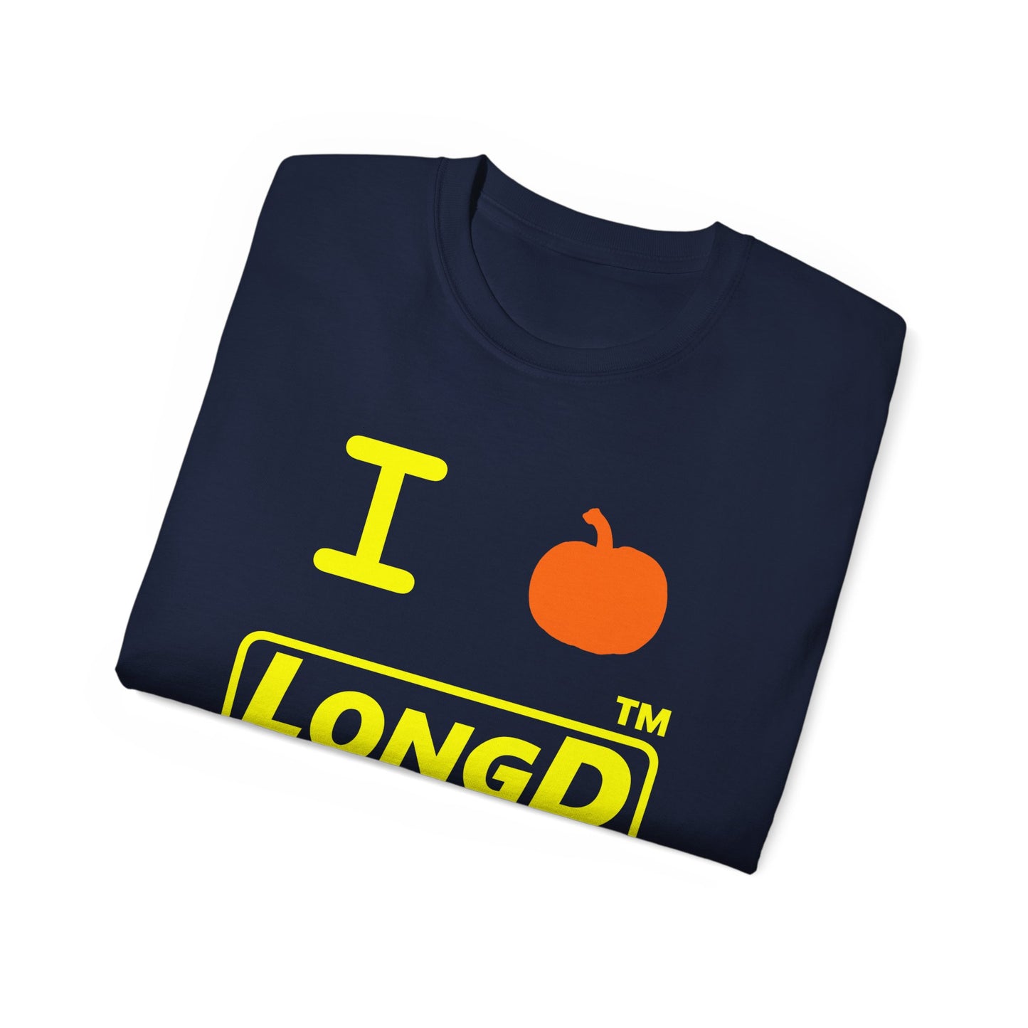 I Pumpkin LongD® Logo Cotton Tee positive yellow basic tag logo