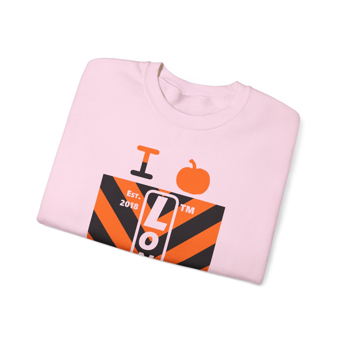 I pumpkin LongD Chicago negative upright downward chevron 4-print logo crewneck sweatshirt