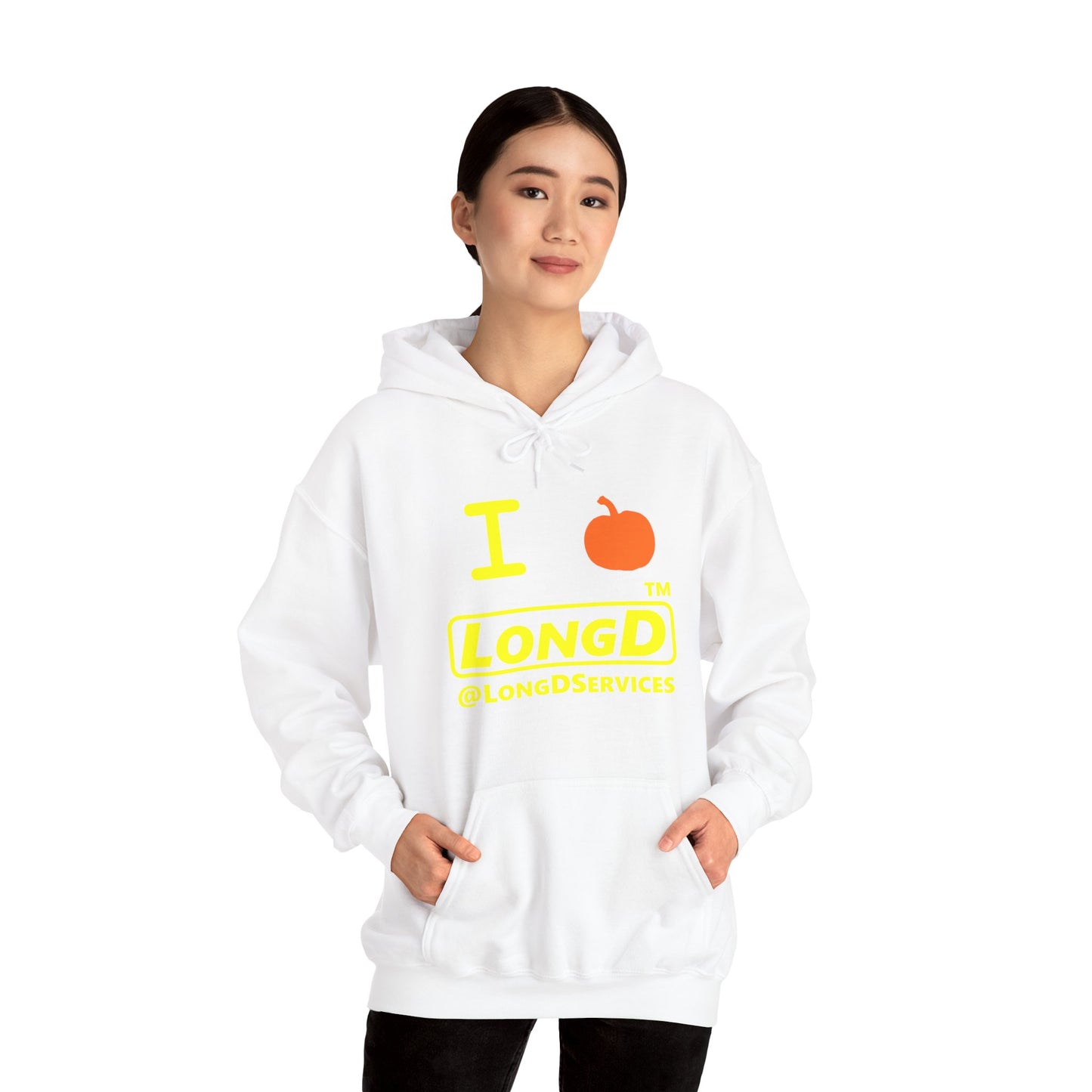 I Pumpkin LongD® Logo Hoodie yellow basic tag logo