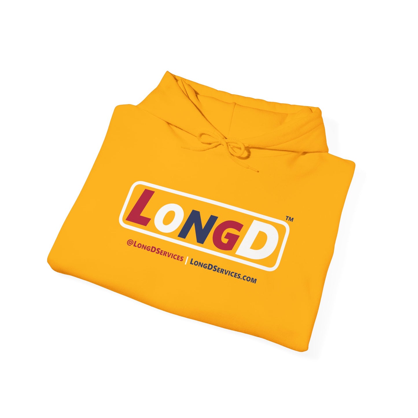LongD® Logo Hoodie red, white and blue positive varied elements