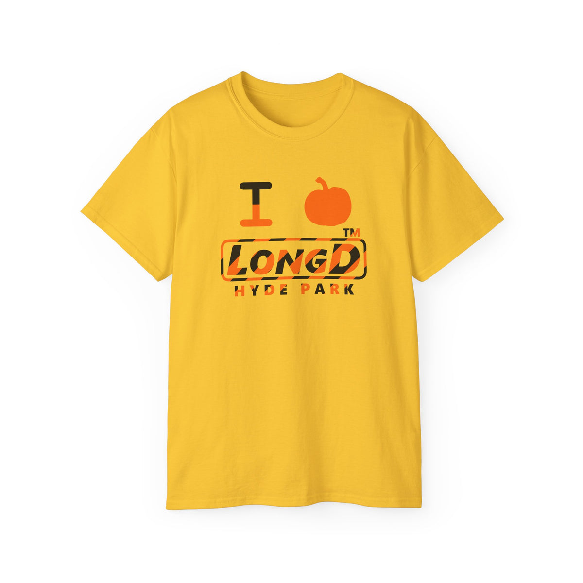 I pumpkin LongD Hyde Park positive 12-striped logo cotton tee