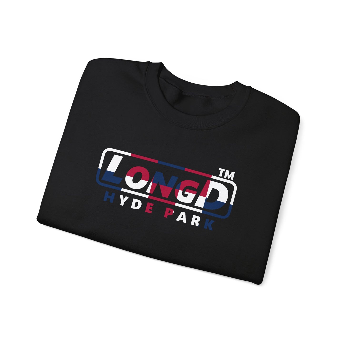 LongD positive 2x5 Hyde Park logo crewneck sweatshirt (patriotic colors)