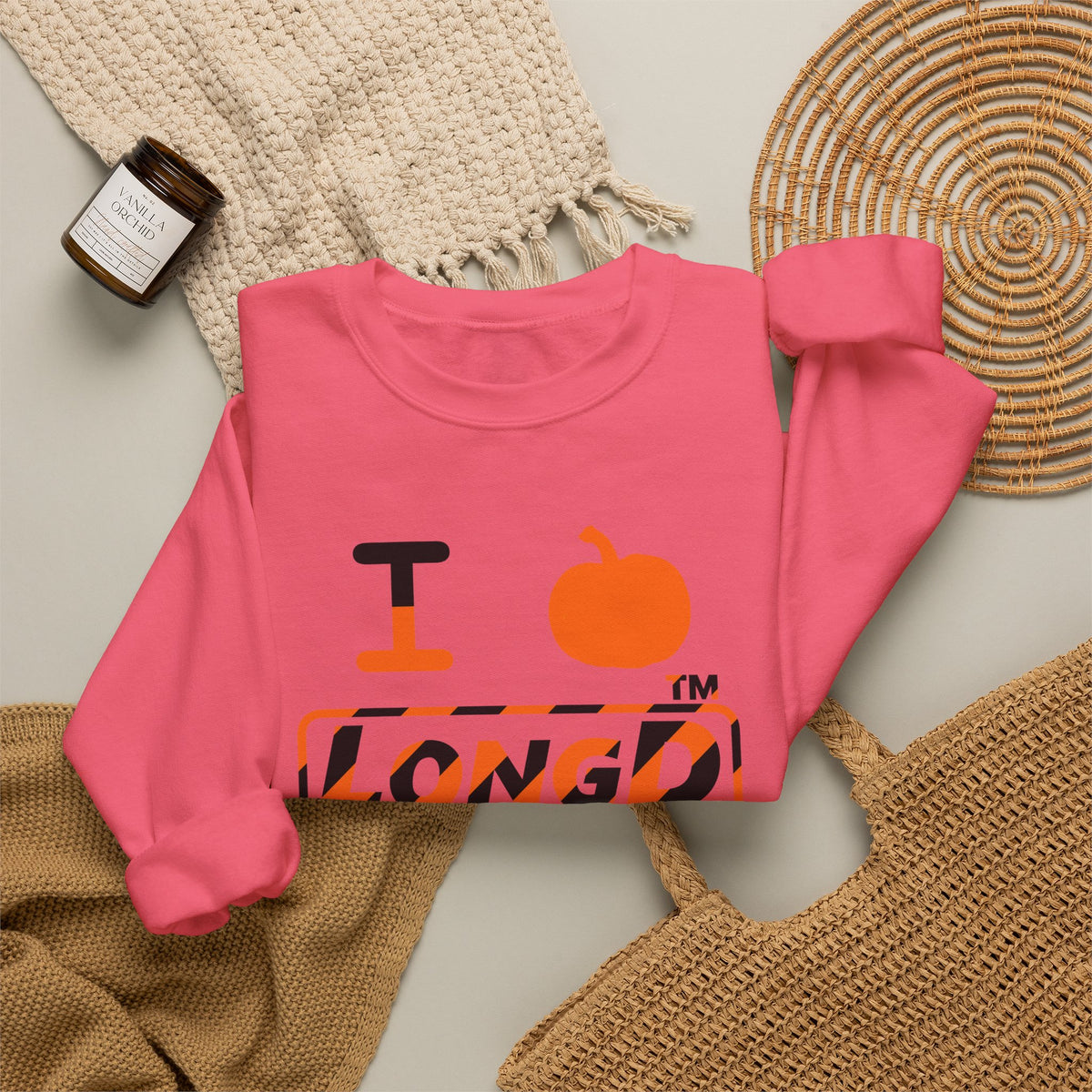 I pumpkin LongD Tag-domain positive 12-striped logo crewneck sweatshirt