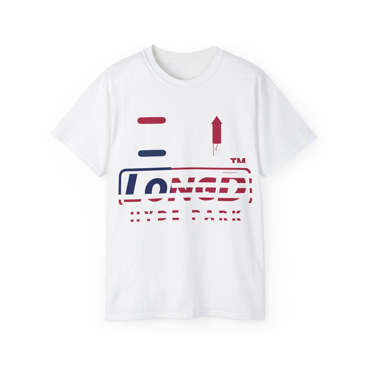 I firecracker LongD positive flag Hyde Park logo cotton tee