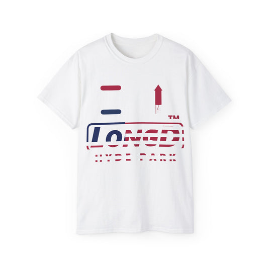 I firecracker LongD positive flag Hyde Park logo cotton tee