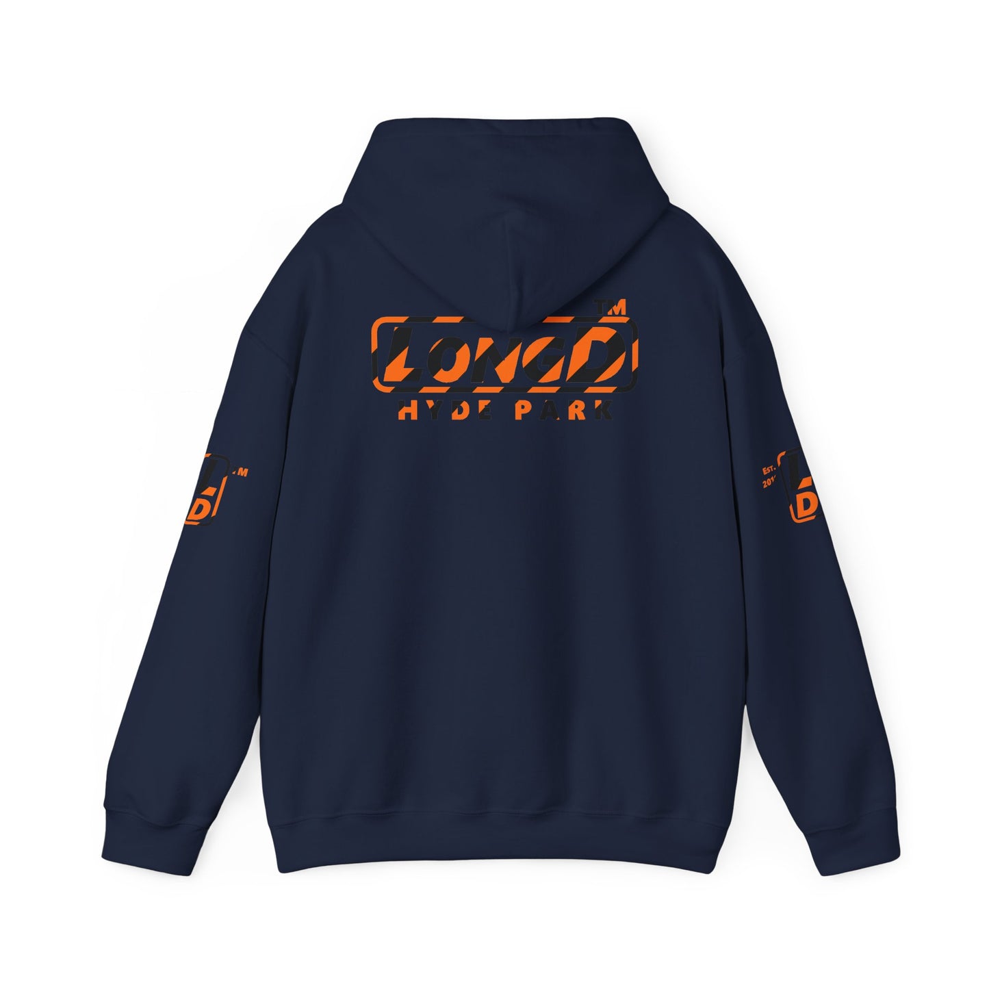 LongD Hyde Park positive 12-striped 4-print logo (Halloween colors) hoodie