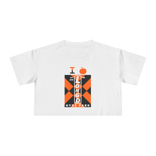I pumpkin LongD Hyde Park negative upright mixed argyle logo crop tee
