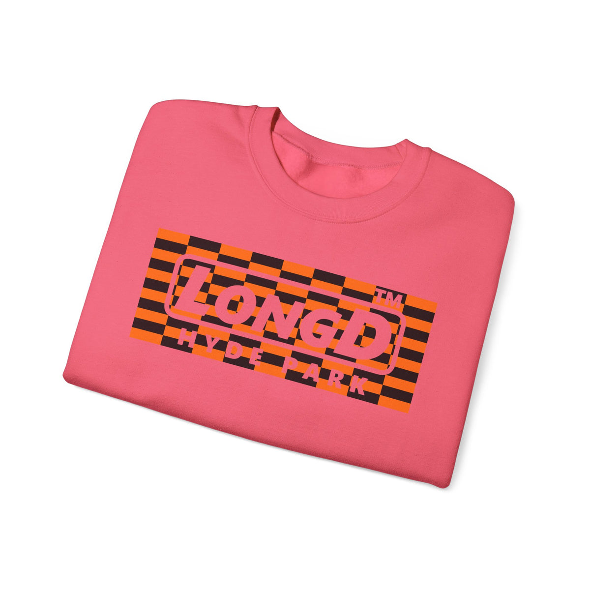 LongD Hyde Park negative tiled logo (Halloween colors) crewneck sweatshirt