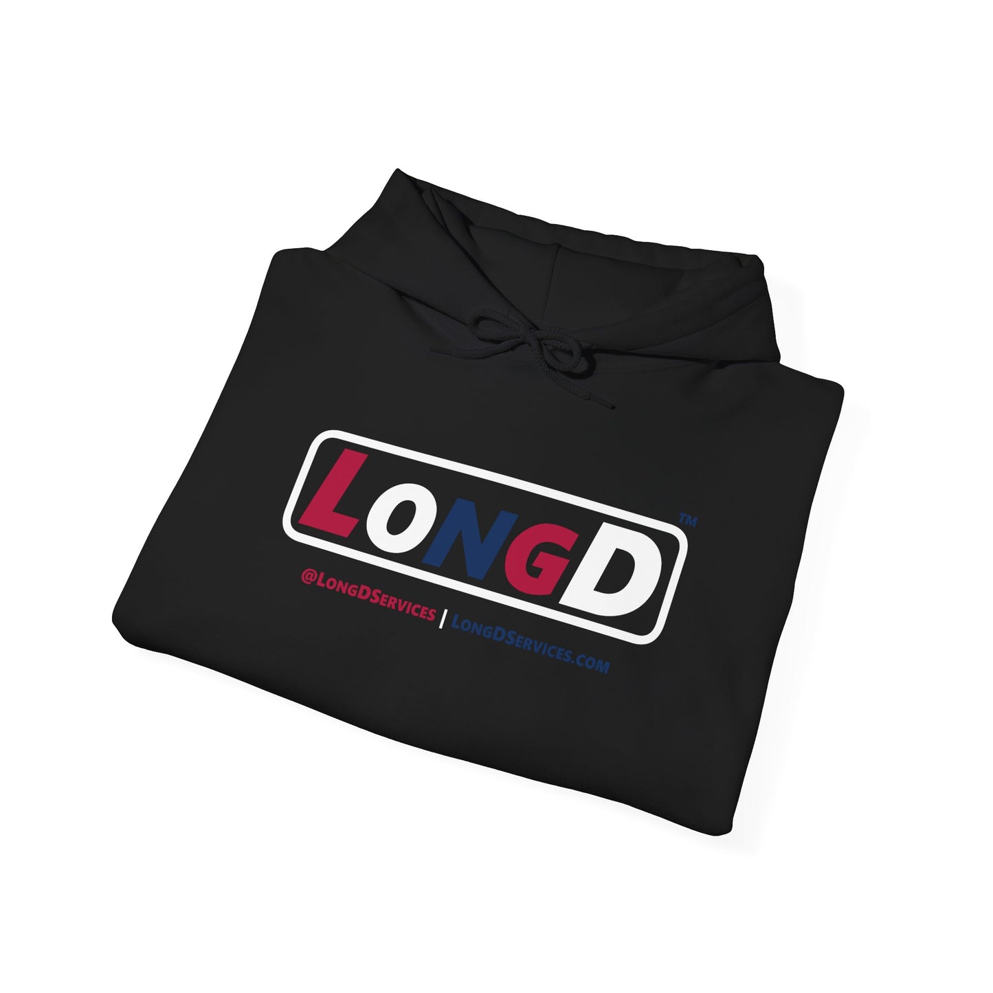 LongD® Logo Hoodie red, white and blue positive varied elements
