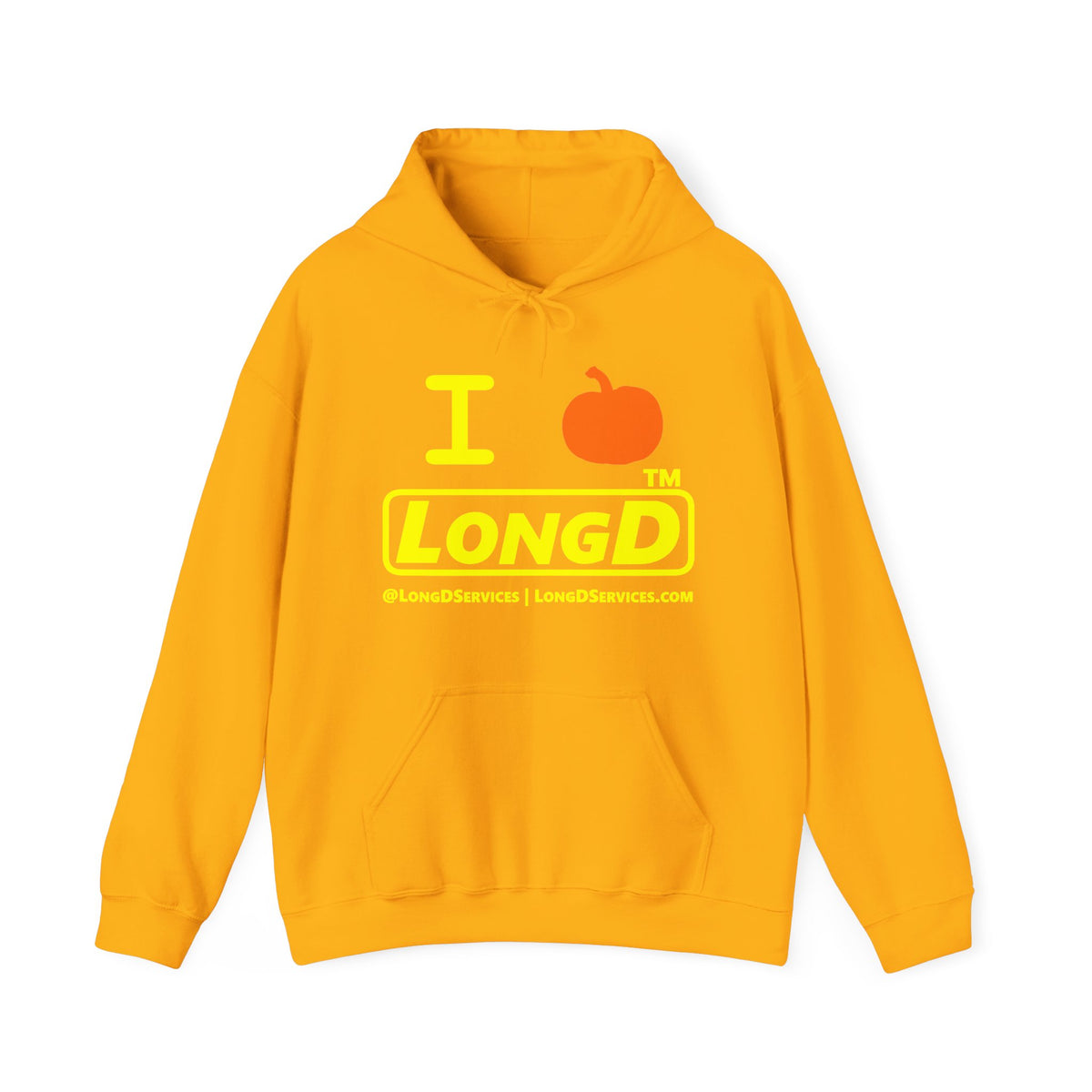 I pumpkin LongD Tag-domain positive alternate basic Yellow (FFFF00) logo hoodie