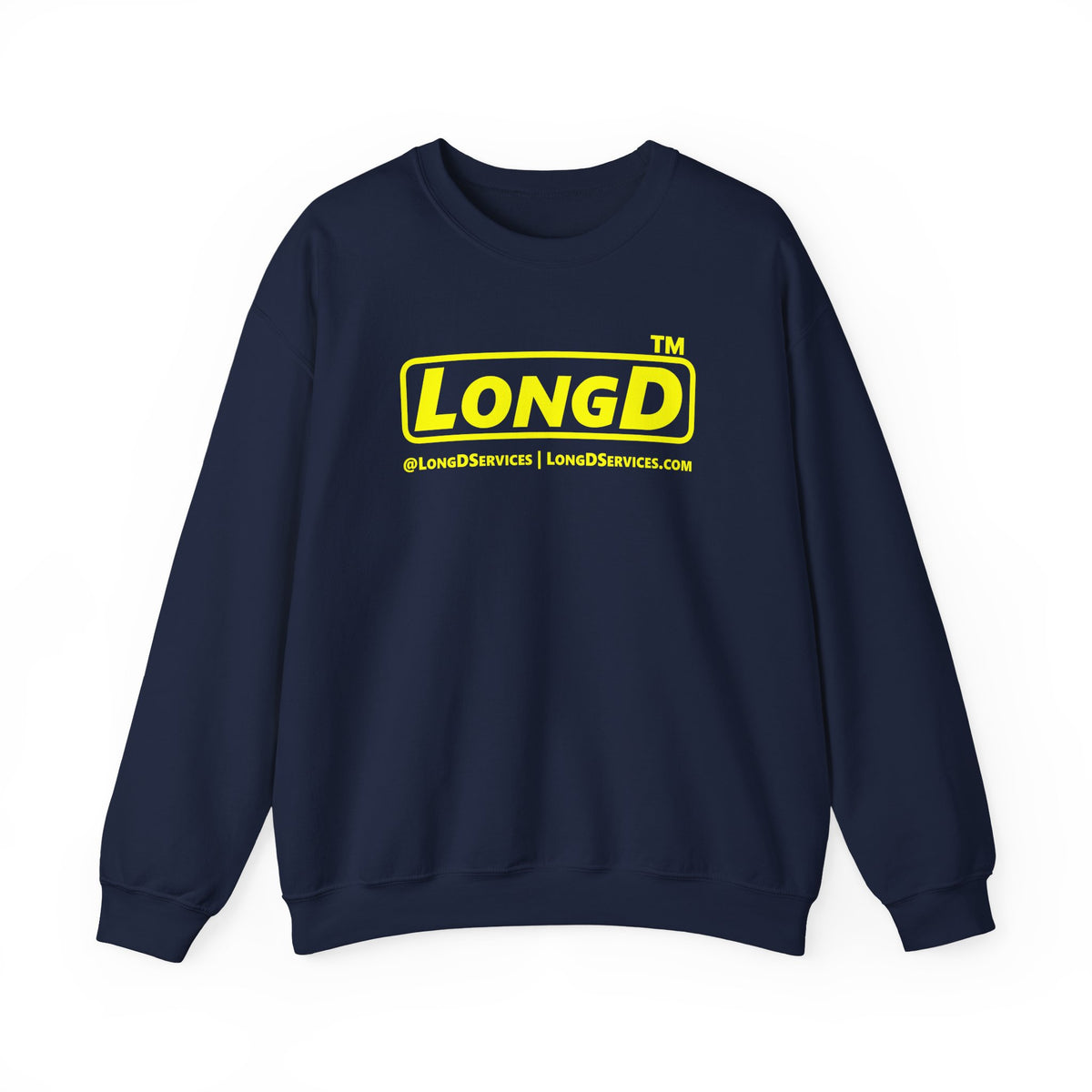 LongD Tag-domain positive alternate basic Yellow (FFFF00) logo crewneck sweatshirt