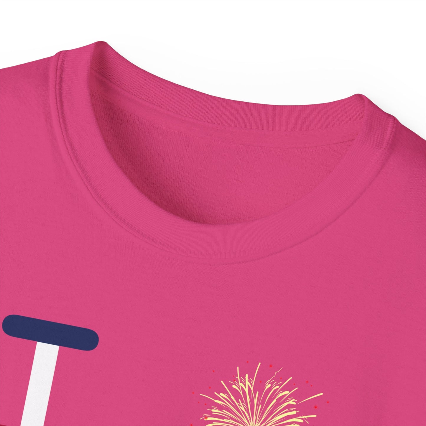 I Burst LongD cotton tee negative cropped flag Chicago upright logo (Patriotic colors)