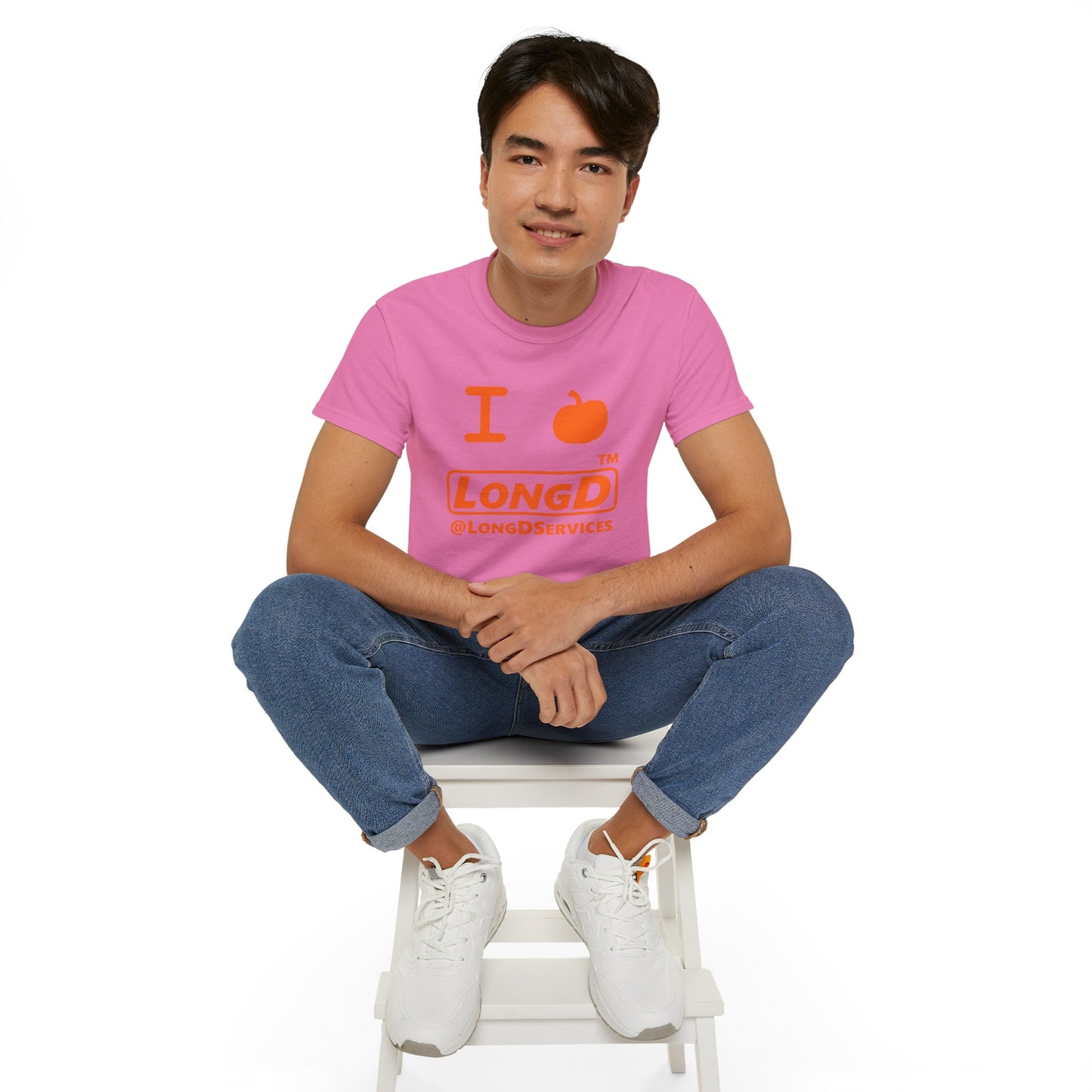 I Pumpkin LongD® Logo Cotton Tee positive orange basic tag logo