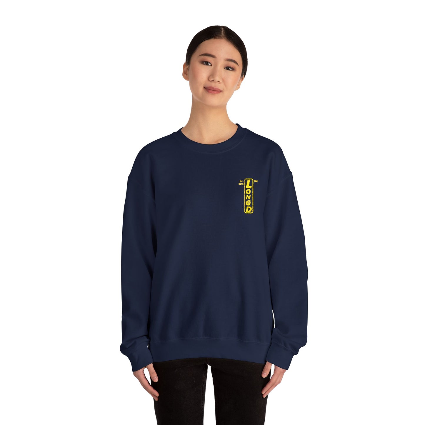 Embroidered Unisex Heavy Blend™ Crewneck Sweatshirt reverse basic logo upright