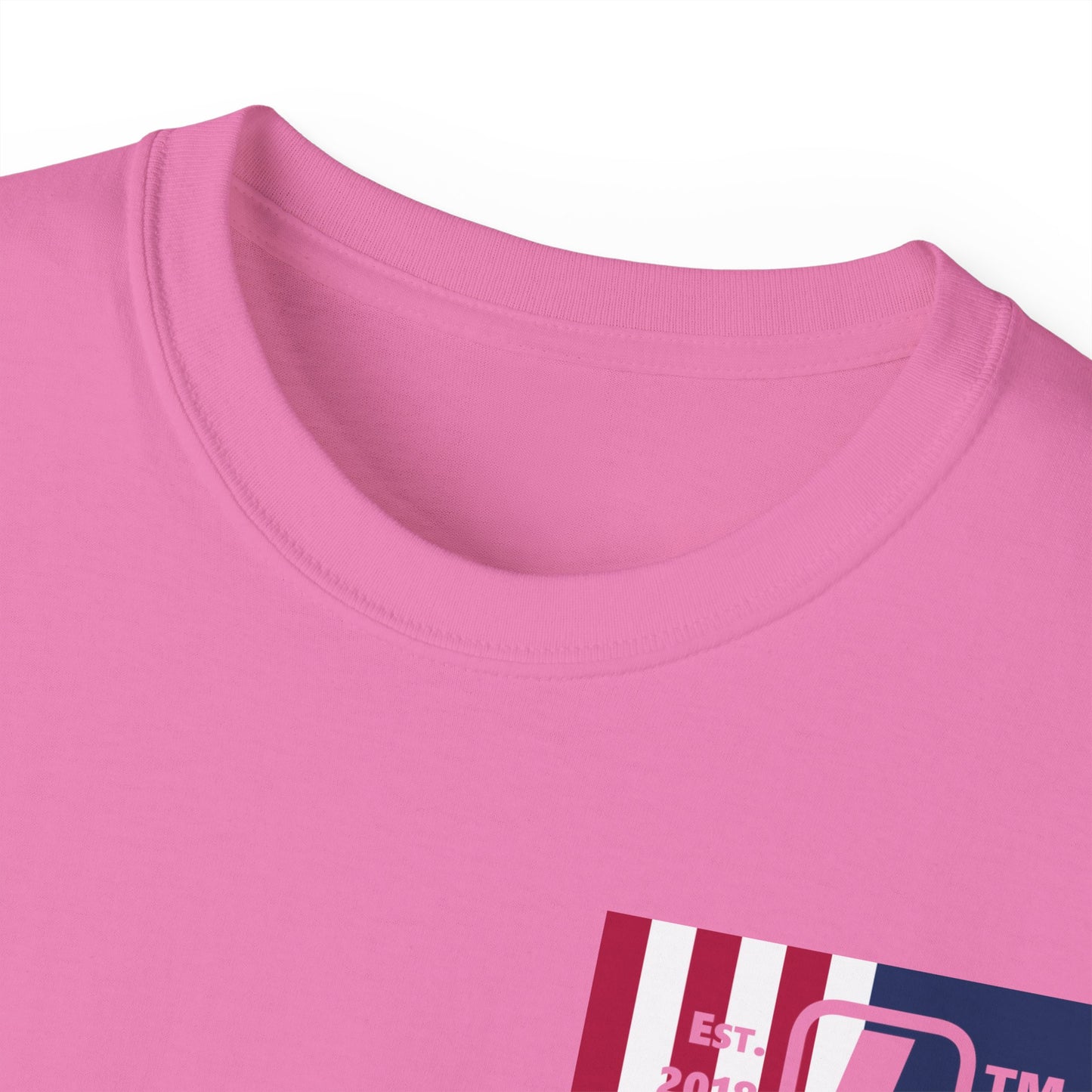 LongD cotton tee negative cropped flag single-breasted front-back Chicago upright logo (Patriotic colors)