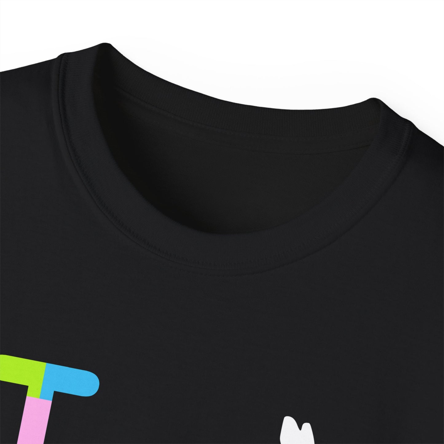 I Bunny LongD® positive vertical striped Tag Logo Cotton Tee